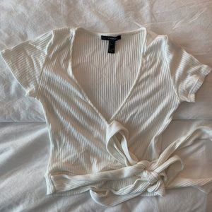 White wrap top